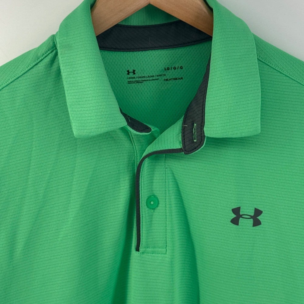 Under Armour Mens HeatGear Loose Fit Polo Shirt Green 1290140 Size Large